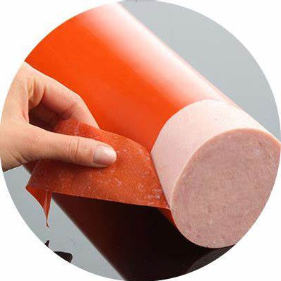 Drukowalne i niestandardowe sztuczne plastikowe obudowy kiełbaskowe folia opakowaniowa Pa / Pe Pvdc