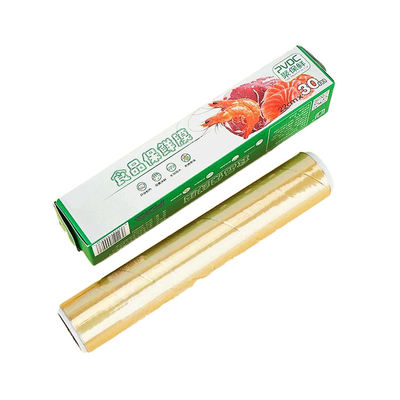 Dobry Bezpieczny 30cm*15m PVDC Foods Cling Wrap Film For Sandwich 140 oC Temperatura wewnętrzna