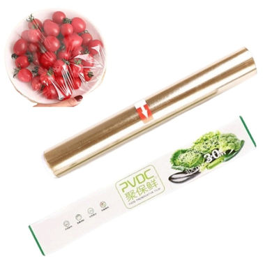 Dobry Bezpieczny 30cm*15m PVDC Foods Cling Wrap Film For Sandwich 140 oC Temperatura wewnętrzna