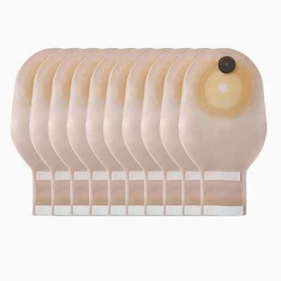 Medyczny One Piece Ostomy Bag Stoma Pouch Beige Color Drainable 65mm Cut One Piece System Ostomy Bag